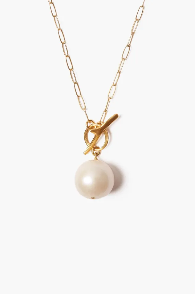 White Freshwater Pearl Toggle Necklace Women Chan Luu Necklaces