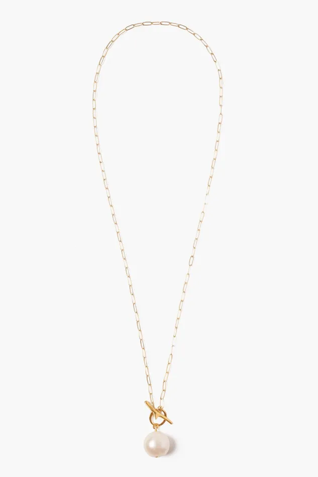 White Freshwater Pearl Toggle Necklace Women Chan Luu Necklaces