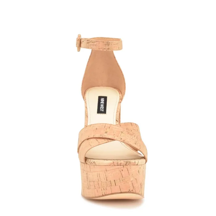 Willie Platform Sandals Natural Cork Women Nine West Platforms Willie Platform Sandals Natural Cork Women Nine West Platforms