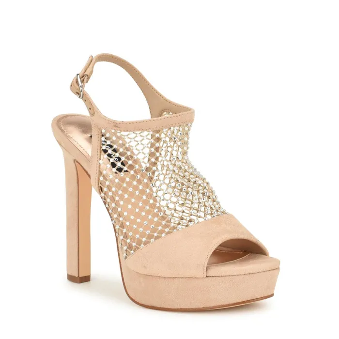 Wohmah Peep Toe Platform Sandals Barely Nude Women Nine West High Heels Wohmah Peep Toe Platform Sandals Barely Nude Women Nine West High Heels