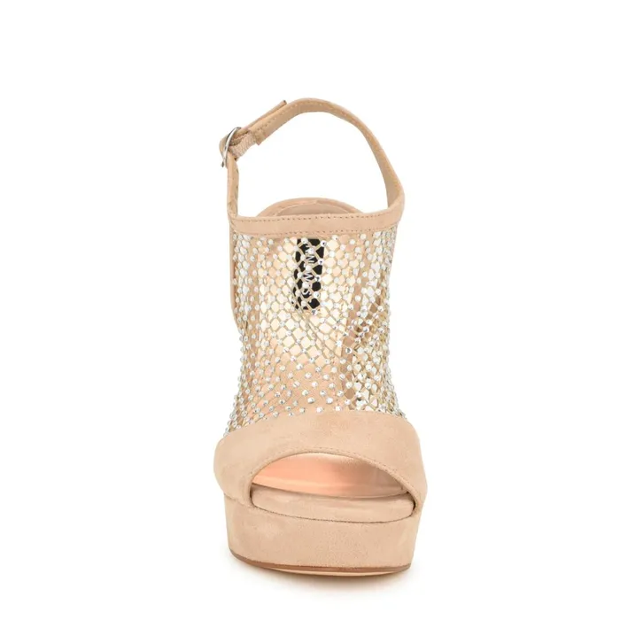Wohmah Peep Toe Platform Sandals Barely Nude Women Nine West High Heels Wohmah Peep Toe Platform Sandals Barely Nude Women Nine West High Heels