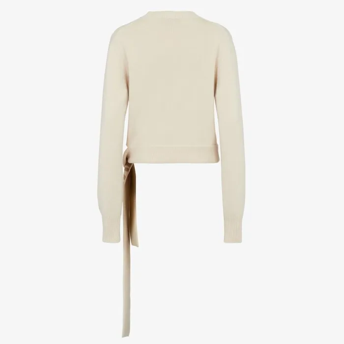 Woman Beige Cashmere And Wool Pullover Beige Fendi Knitwear