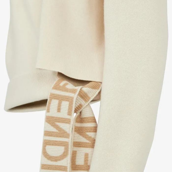 Woman Beige Cashmere And Wool Pullover Beige Fendi Knitwear