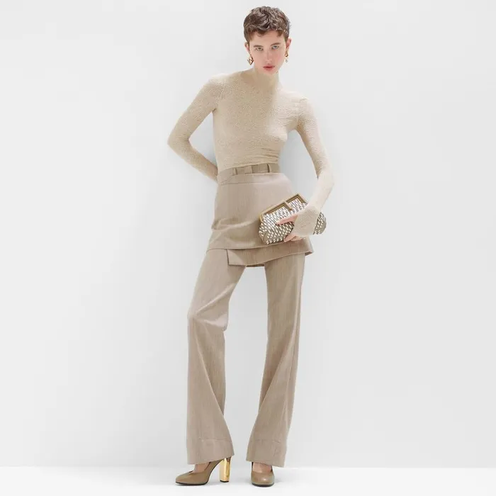 Woman Beige Embroidered Viscose Jumper Beige Fendi Knitwear