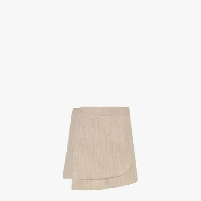 Woman Beige Flannel Skirt Beige Fendi Skirts