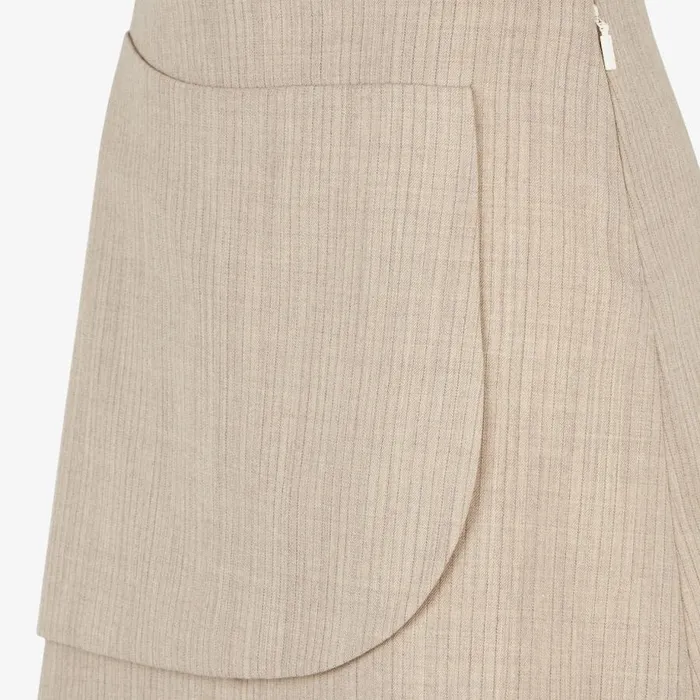 Woman Beige Flannel Skirt Beige Fendi Skirts