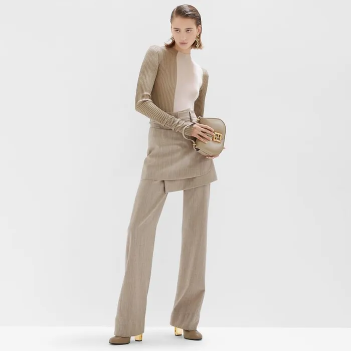 Woman Beige Flannel Skirt Beige Fendi Skirts