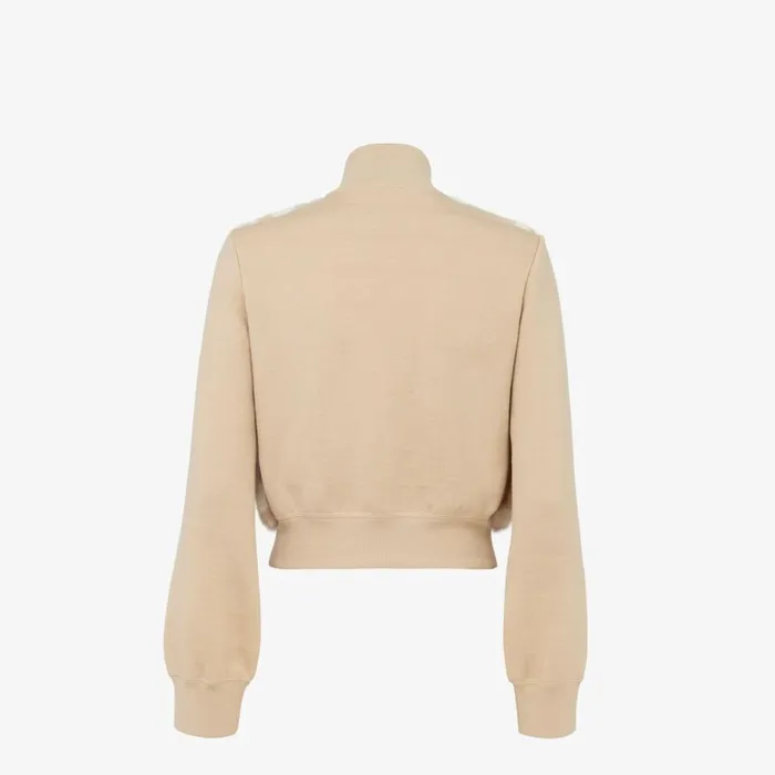 Woman Beige Mink Bomber Beige Fendi Coats and Outerwear
