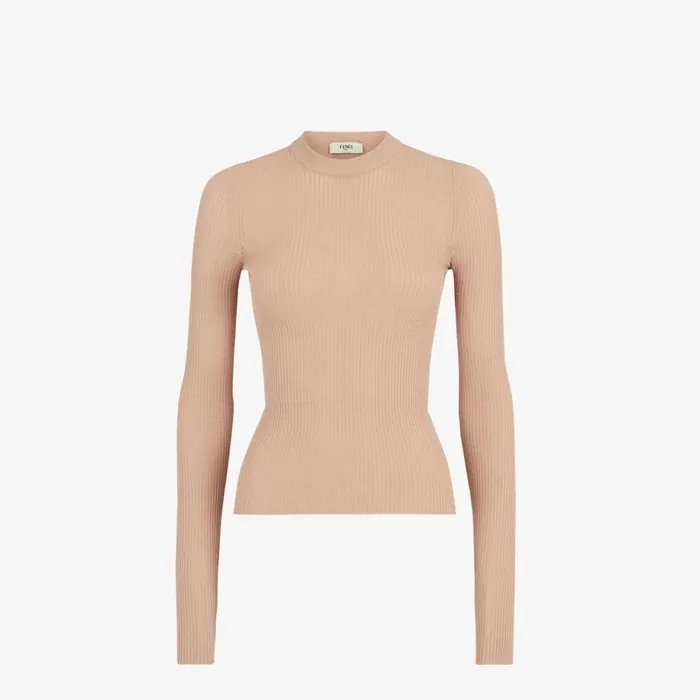 Woman Beige Viscose Jumper Beige Fendi Knitwear