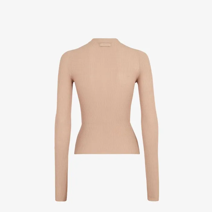 Woman Beige Viscose Jumper Beige Fendi Knitwear