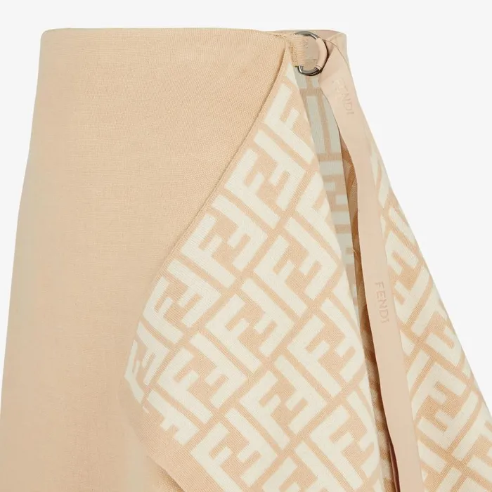 Woman Beige Wool Skirt Beige Fendi Knitwear