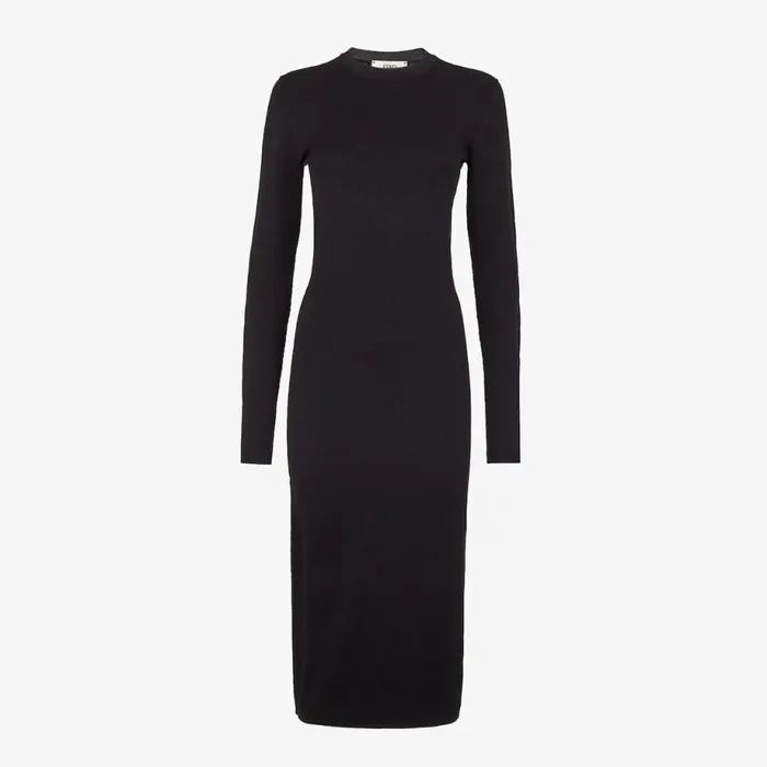 Woman Black Jersey Dress Black Fendi Knitwear