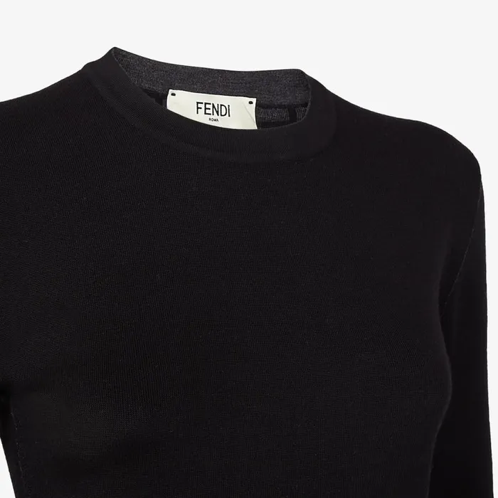 Woman Black Jersey Dress Black Fendi Knitwear