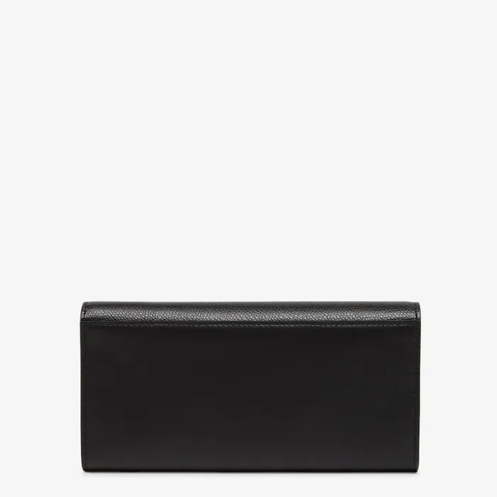 Woman Black Leather Wallet Black Fendi Wallets On Chain