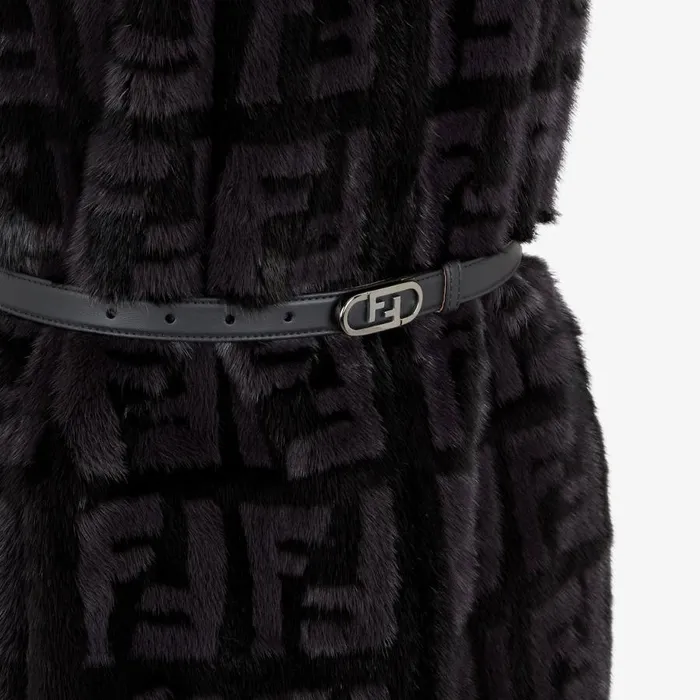 Woman Black Mink Gilet Black Fendi Coats and Outerwear