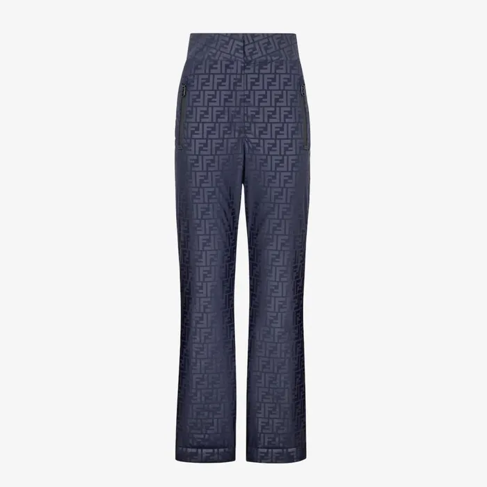 Woman Blue Ff Tech Fabric Trousers Blue Fendi Skiwear
