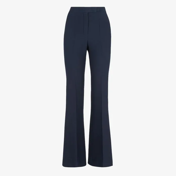 Woman Blue Silk And Wool Trousers Blue Fendi Pants and Shorts