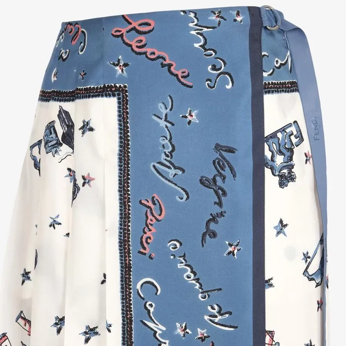 Woman Blue Silk Skirt Blue Fendi Skirts