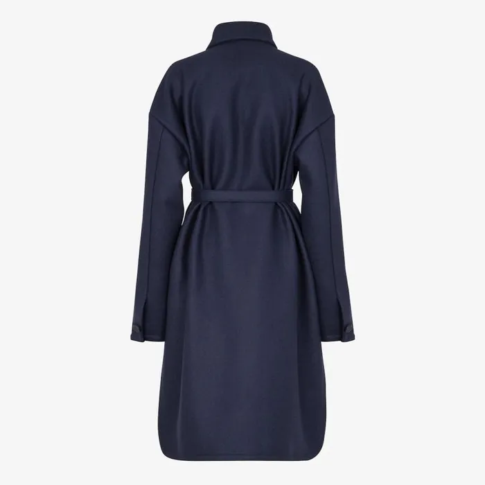 Woman Blue Wool Coat Blue Fendi Coats and Outerwear