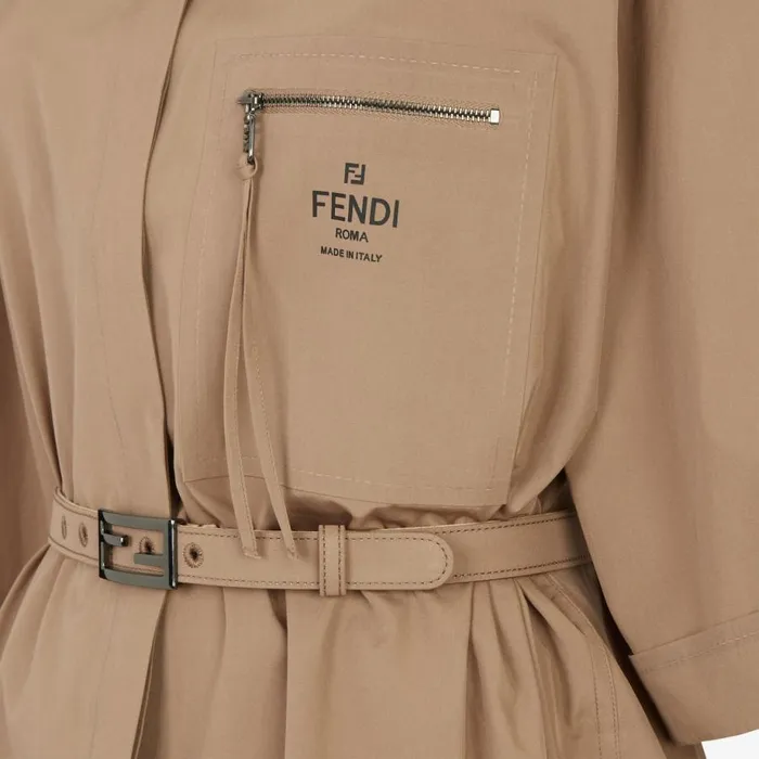 Woman Brown Cotton Dress Brown Fendi Dresses and Jumpsuits