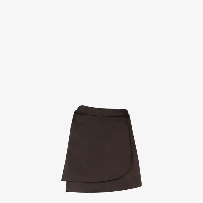 Woman Brown Duchess Satin Skirt Brown Fendi Skirts