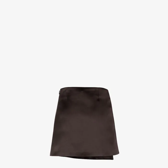 Woman Brown Duchess Satin Skirt Brown Fendi Skirts