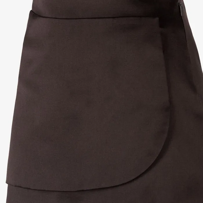 Woman Brown Duchess Satin Skirt Brown Fendi Skirts