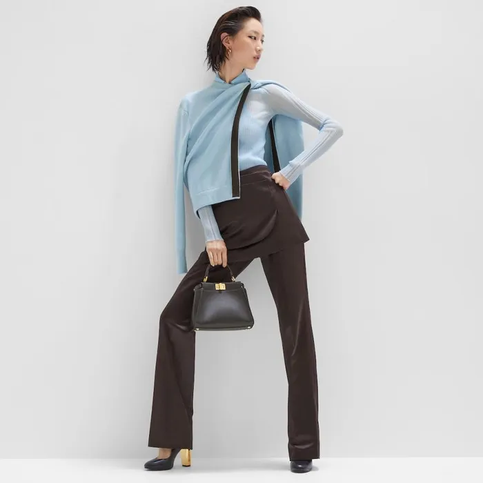 Woman Brown Duchess Satin Skirt Brown Fendi Skirts