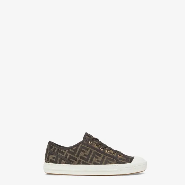 Woman Brown Ff Fabric LowTops Brown Fendi Sneakers