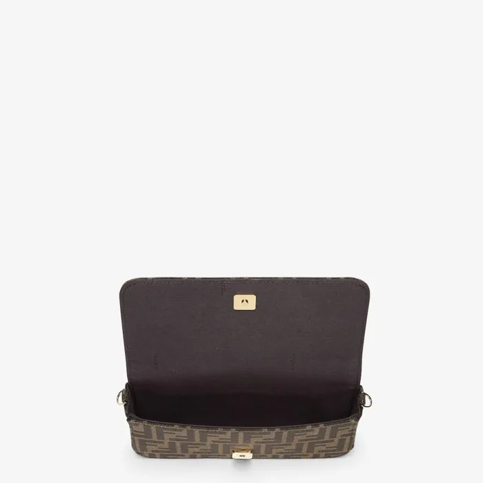 Woman Brown Ff Fabric Wallet Brown Fendi Wallets On Chain