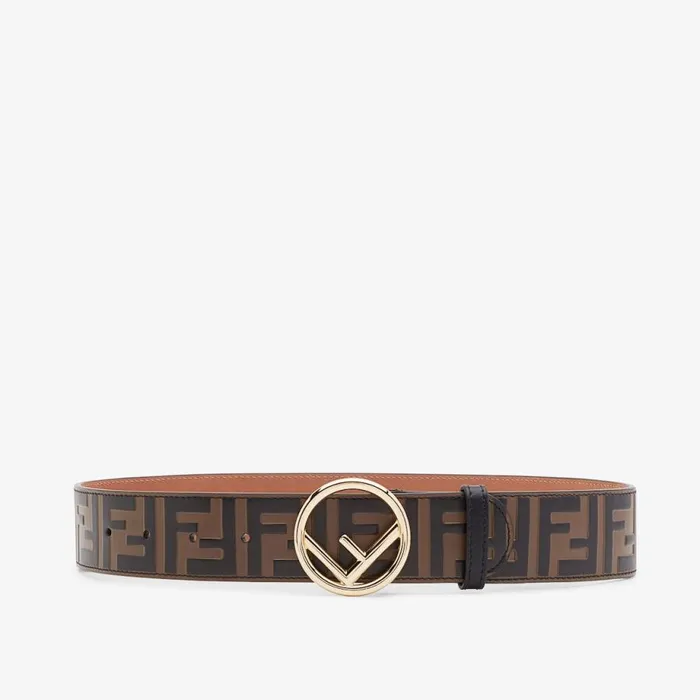 Woman Brown Ff Leather Belt Multicolour Fendi Belts