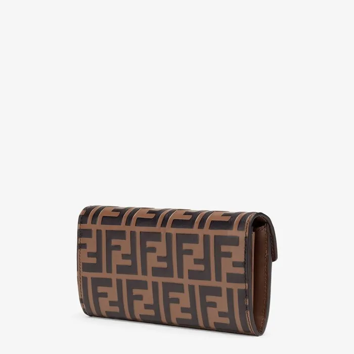 Woman Brown Leather Wallet Black Fendi Wallets