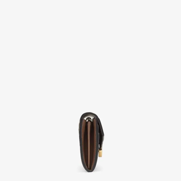 Woman Brown Leather Wallet Black Fendi Wallets