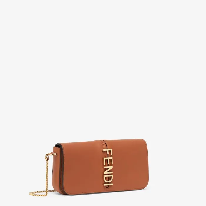 Woman Brown Leather Wallet Brown Fendi Wallets On Chain