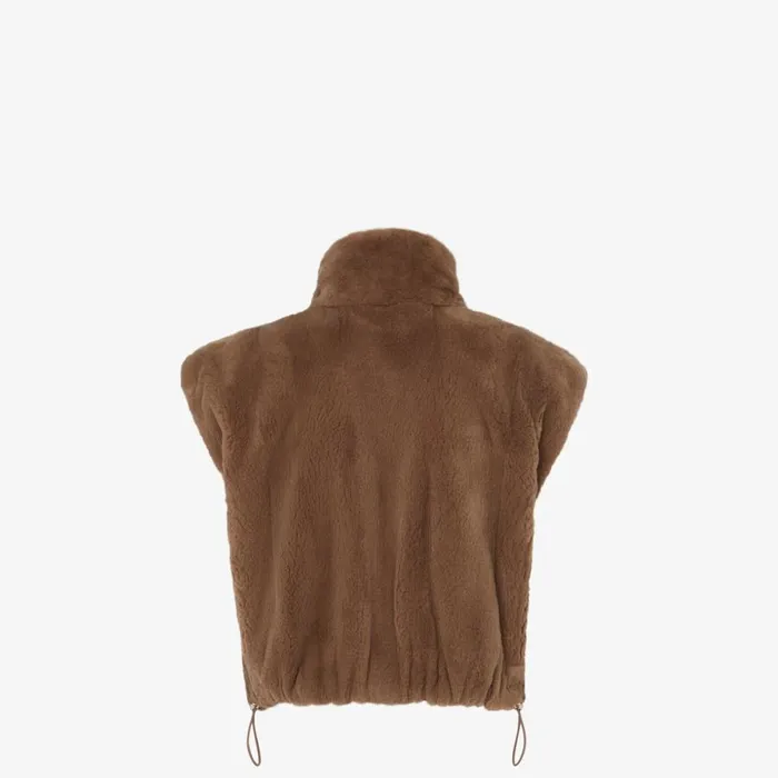 Woman Brown Mink Gilet Brown Fendi Coats and Outerwear