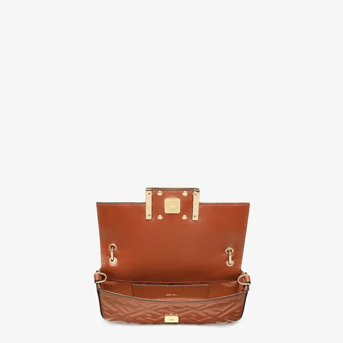 Woman Brown Nappa Leather Pouch Brown Fendi Mini Bags