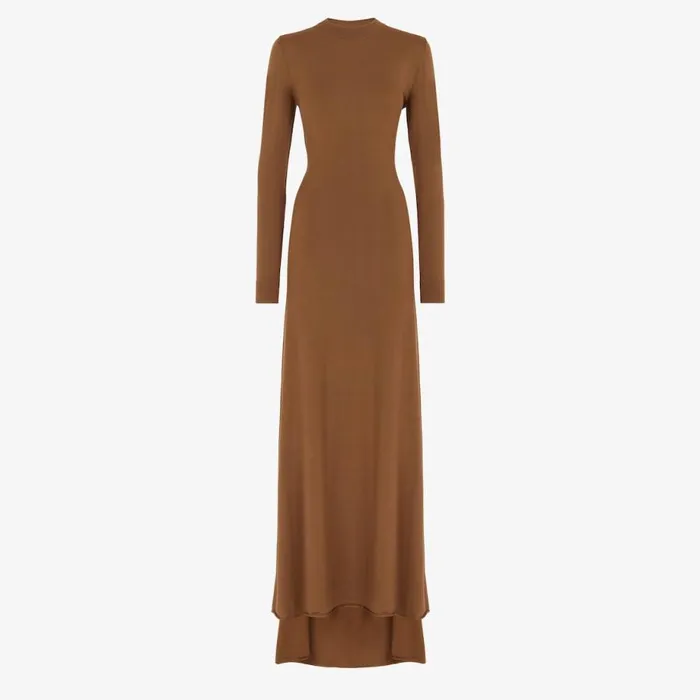 Woman Brown Wool Dress Brown Fendi Knitwear