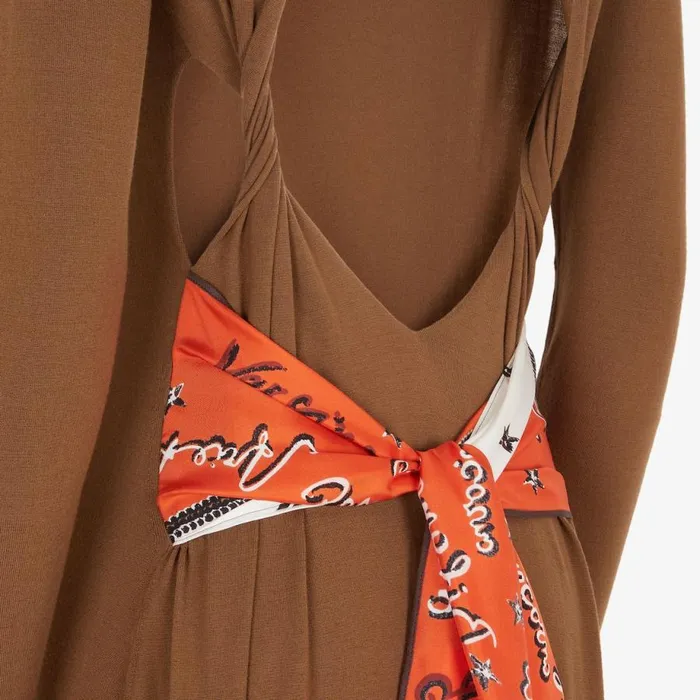 Woman Brown Wool Dress Brown Fendi Knitwear