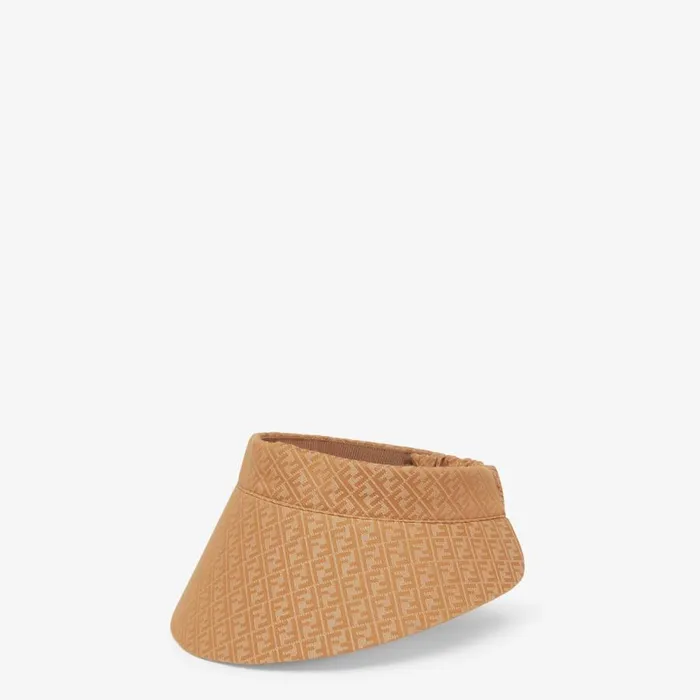 Woman DenimEffect Caramel Visor Brown Fendi Hats and Gloves