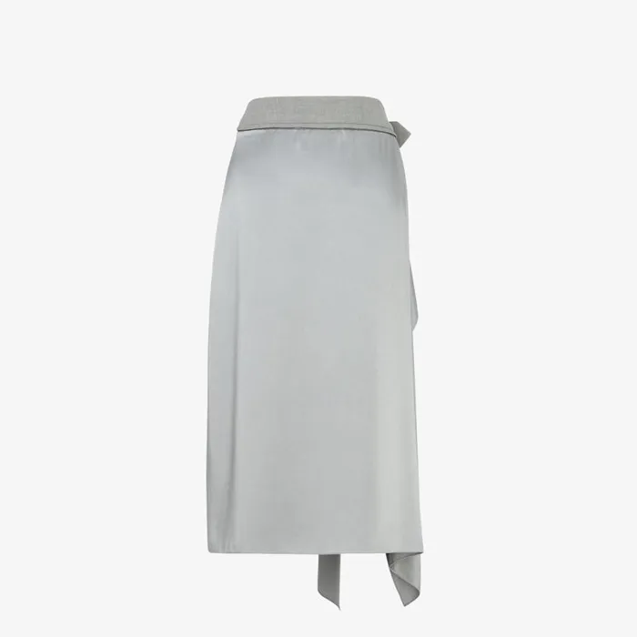 Woman Grey Satin Skirt Grey Fendi Skirts