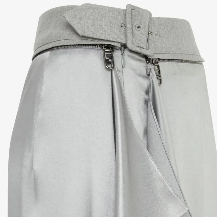 Woman Grey Satin Skirt Grey Fendi Skirts