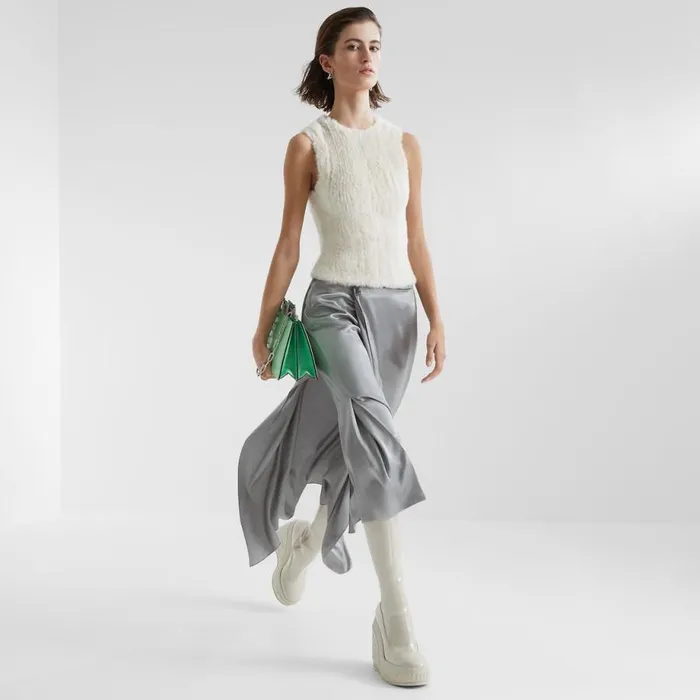 Woman Grey Satin Skirt Grey Fendi Skirts