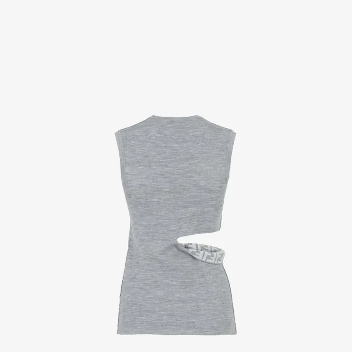 Woman Grey Wool Top Grey Fendi Knitwear