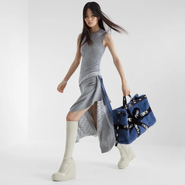 Woman Grey Wool Top Grey Fendi Knitwear