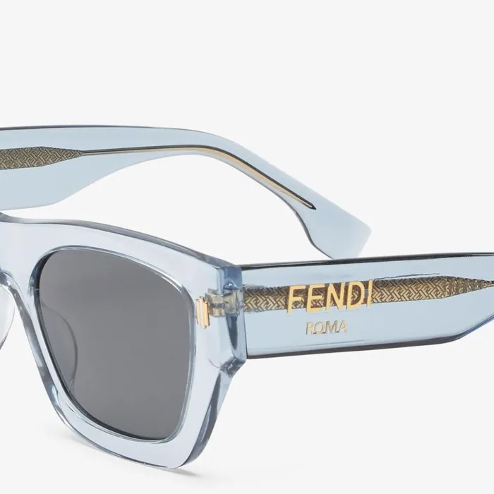 Woman Light Blue Acetate Sunglasses Light Blue Fendi Sunglasses