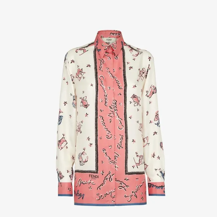 Woman Multicolour Silk Shirt Multicolour Fendi Tops and Shirts
