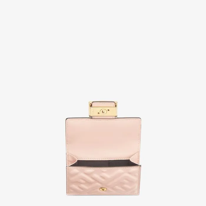 Woman Pink Ff Nappa Leather Wallet Pink Fendi Wallets