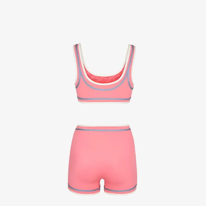 Woman Pink Lycra Bikini Pink Fendi Swimwear