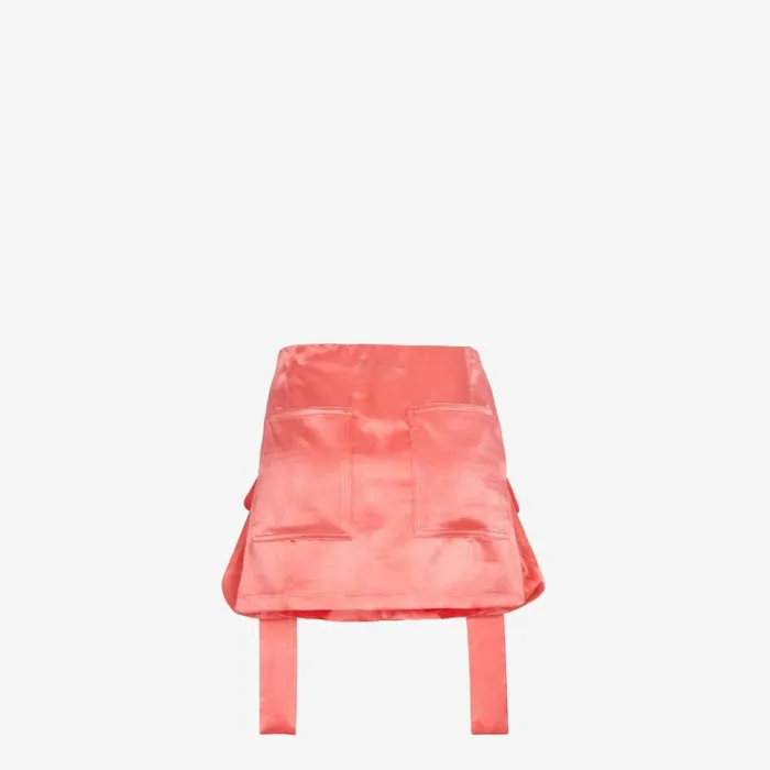 Woman Pink Satin Skirt Pink Fendi Skirts