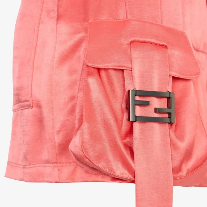 Woman Pink Satin Skirt Pink Fendi Skirts